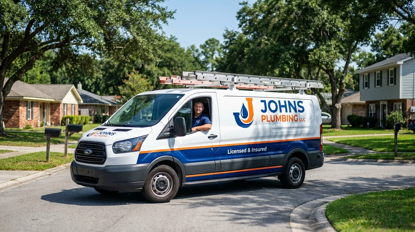Johns Plumbing LLC service van in New Brunswick, NJ